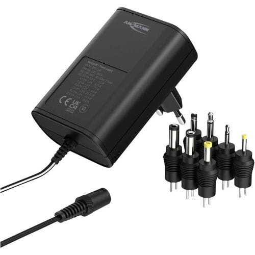 Ansmann 1201-0024 Stekkernetvoeding, instelbaar 12 V/DC, 9 V/DC, 7.5 V/DC, 6 V, 4.5 V/DC, 3 V 1500 mA 18 W