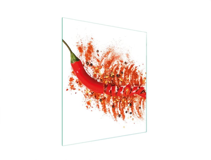 TMK ArtDeko Serie - Glazen Snijplank - 45x52 cm - Chilli