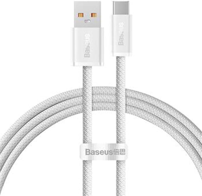 USB-A - USB-C Data- en Oplaadkabel Baseus Dynamic Series, 100W, 1m, Wit CALD000602