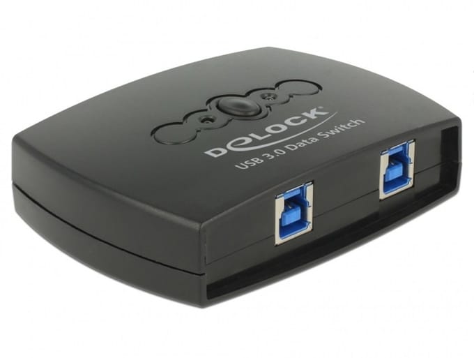 DeLOCK USB schakelaar 2x USB-B naar 1x USB-A - USB3.0 / zwart