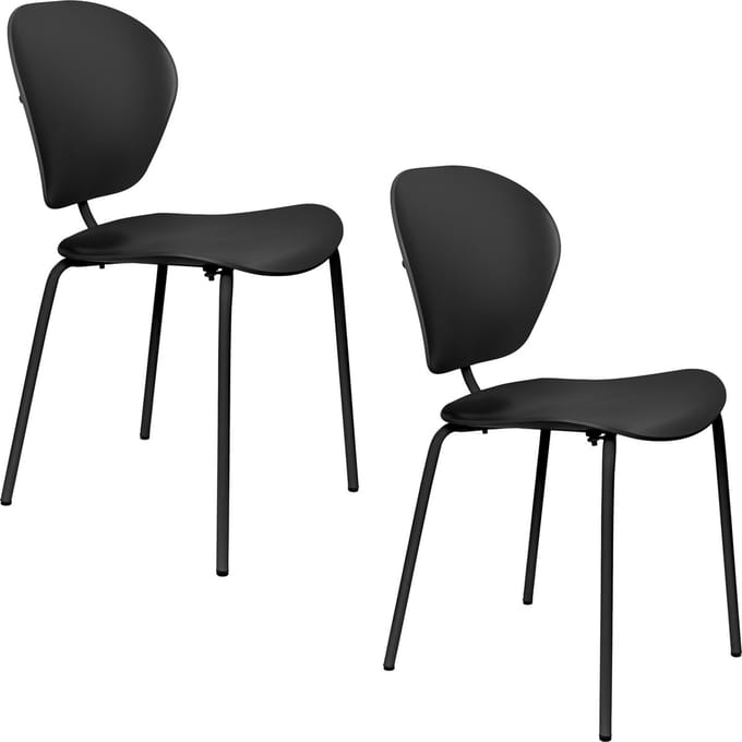 Zuiver The Ocean Chair Eetkamerstoelen Pirate Black - Set van 2