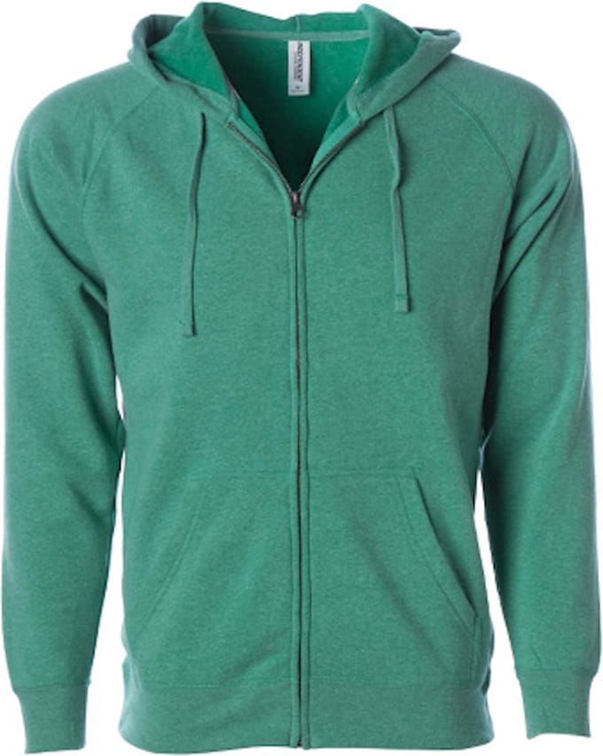 Independent - Unisex Midweight Special Blend Raglan Zip Hood - Sea Green - M