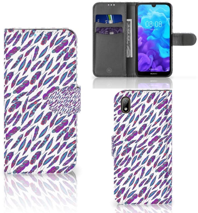 Huawei Y5 (2019) Telefoon Hoesje Feathers Color