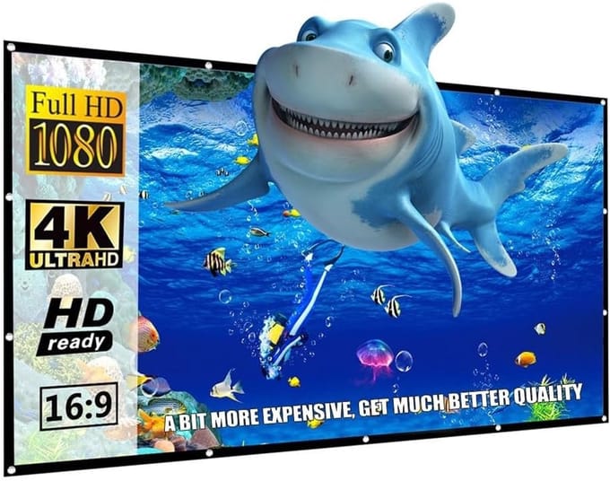 Projectiescherm - Beeld scherm - Thuisbioscoop Ervaring - Dubbelzijdig Projectie - 120 inch - Wit