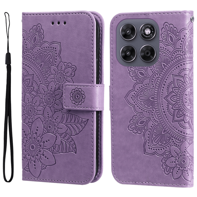Comfycase Motorola Moto G67 / G77 Mandala Wallet Paars