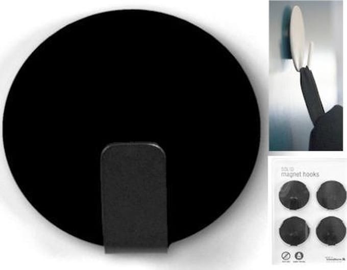 Magnetic Hook Solid - black - set of 4 pcs