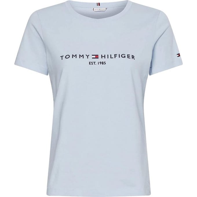 Tommy Hilfiger - Maat XXS - Regular Dames T-shirt - Lichtblauw