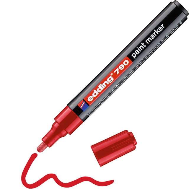 Paintmarker edding 790 op alcoholbasis 2-3mm rood