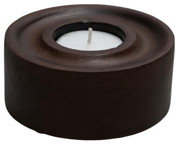 Kandelaar Berthoud | Bruin | Walnoothout | XS | 2 in 1 | Ø10 x H4 cm