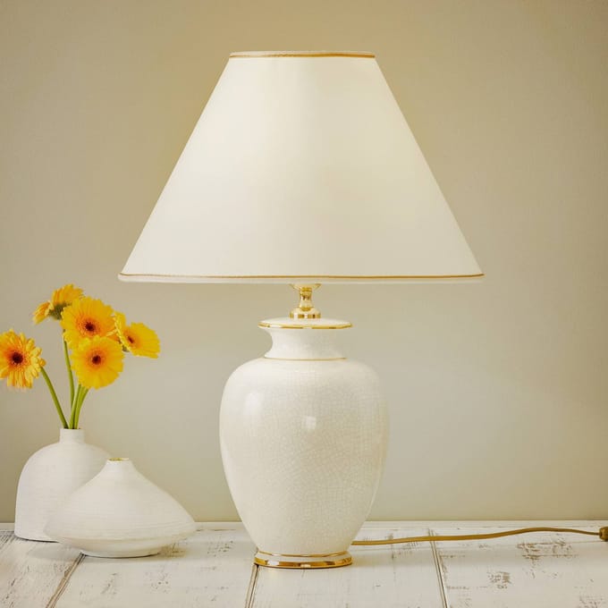 austrolux Witte tafellamp GIARDINO CRACLEE, 40 cm
