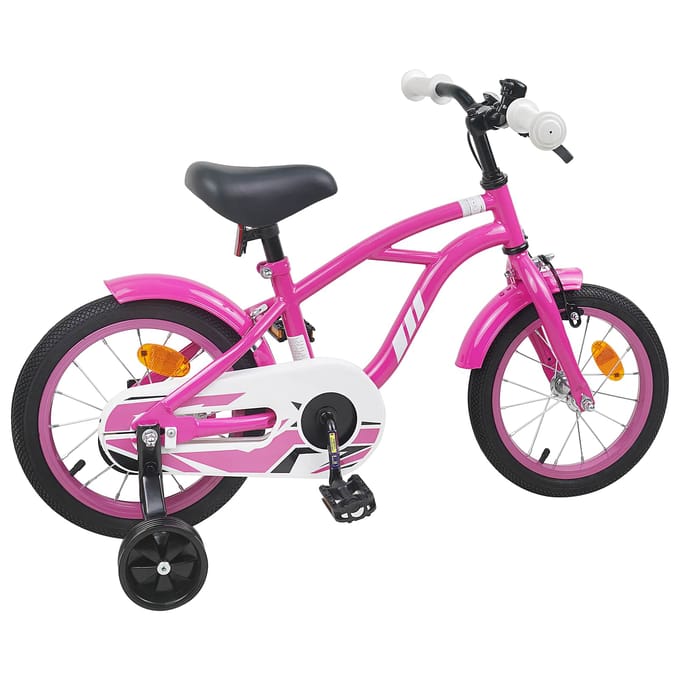 vidaXL - Kinderfiets - 12 - Inch - voor - 2-4 - jaar - oud - Donkerroze