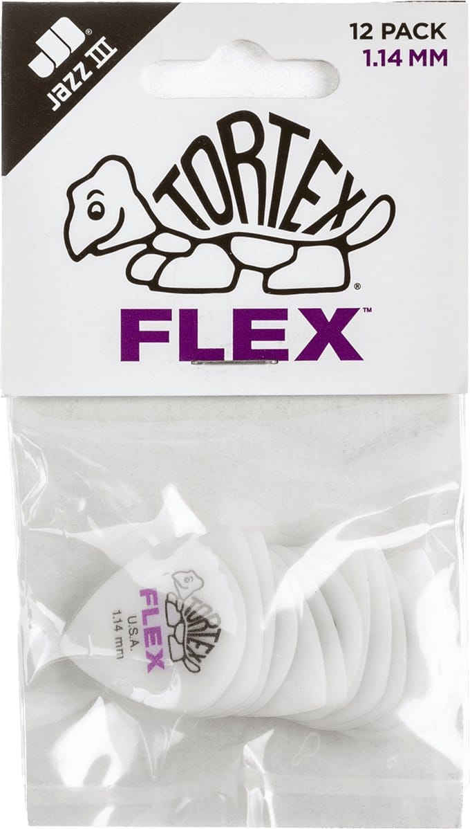 Jim Dunlop Tortex Flex - Plectrums - Jazz III - 1,14 mm - Player's Pack