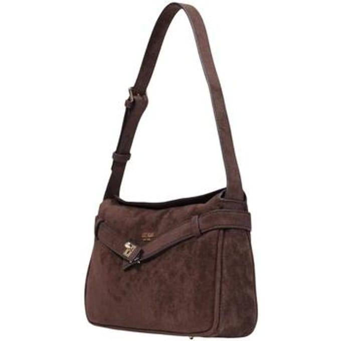 Guess Ella Medium Schoudertas Dames - Imitatiesuede - Bruin