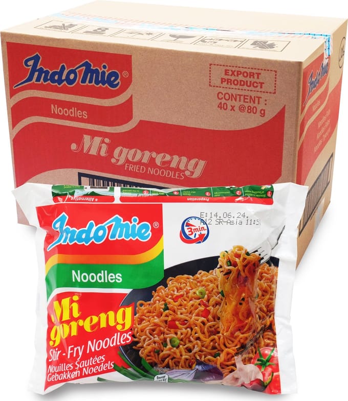 Indomie Instant Noodles Noedels Mi Goreng Fried Noodles 40 x 80 Gram