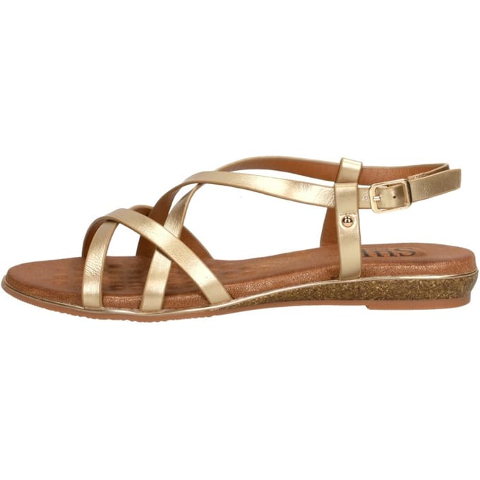 SUB55 Sandalen Plat Sandalen Plat - Goudkleur - Maat 36