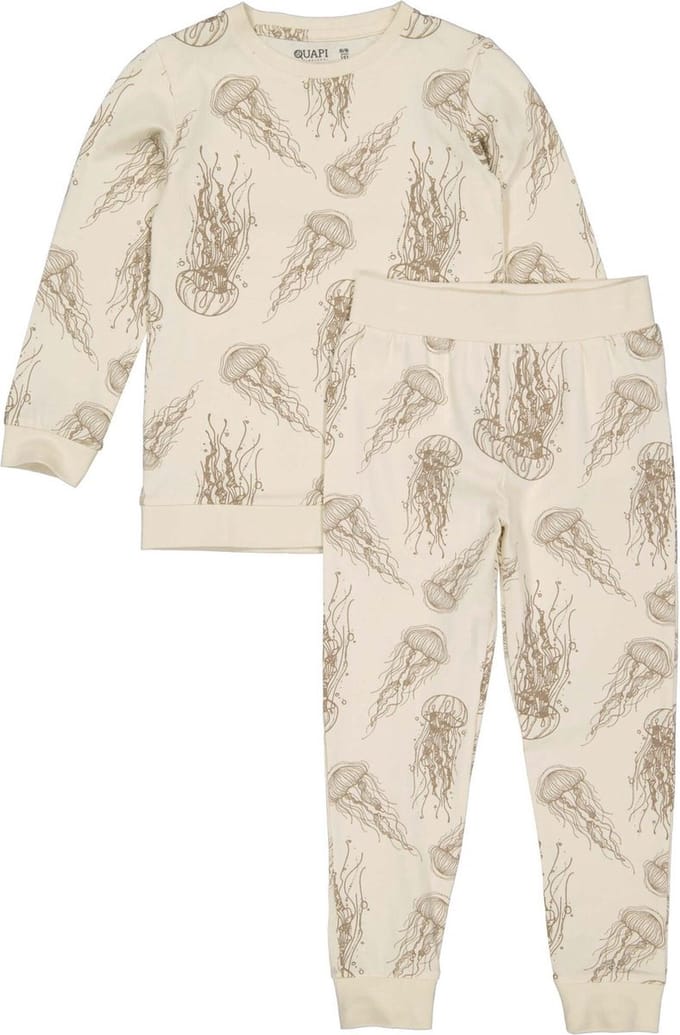 Quapi Unisex pyjama - Puck A - AOP Wit animal maat 92