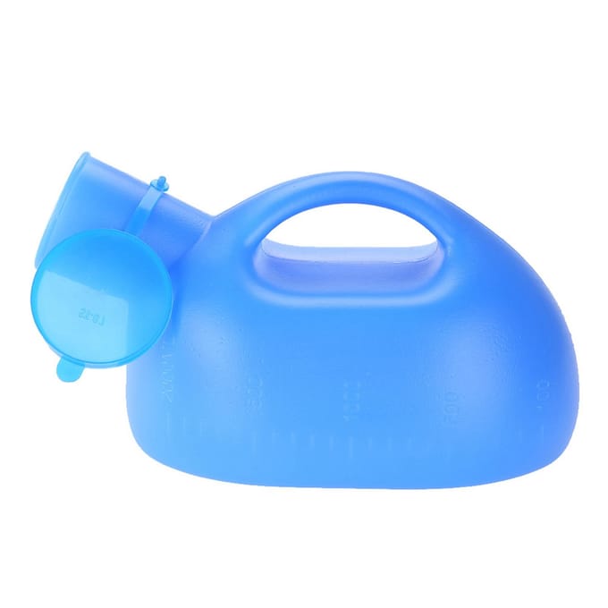 2000ml Draagbare Buiten Urinefles met Deksel Mannelijk Plas Urinaal Opslag Urine Opvangbak wit
