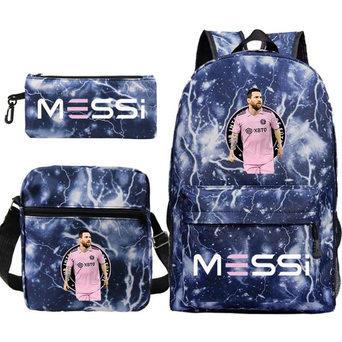 Voetballer Perifere Bedrukking Basisschool en Middelbare School Schooltas Drie Delen Kinderrugzak three-piece set