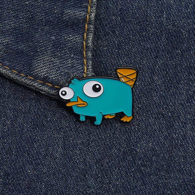 Schattige Groene Lelijk Eend Vormige Broche, Creatieve Cartoon Persoonlijkheid Klein Monster Eend Pin Badge blauw
