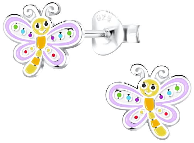 Joy|S - Zilveren vlinder oorbellen - 9 x 8 mm - t21