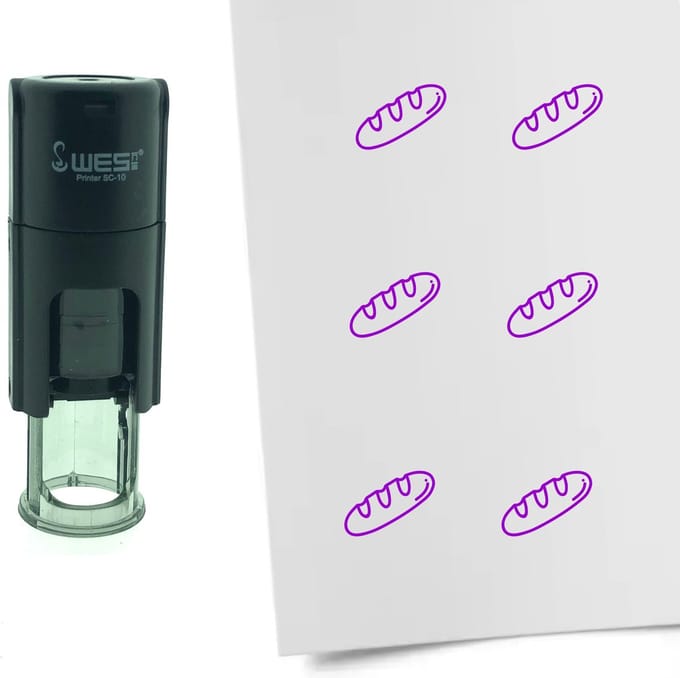 CombiCraft Stempel Stokbrood 10mm rond - paarse inkt