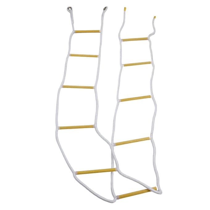5m Brandladder Draagbaar Nylon 2000lbs Draagvermogen Snel Uit te Rollen Opvouwbare Noodtouwladder white