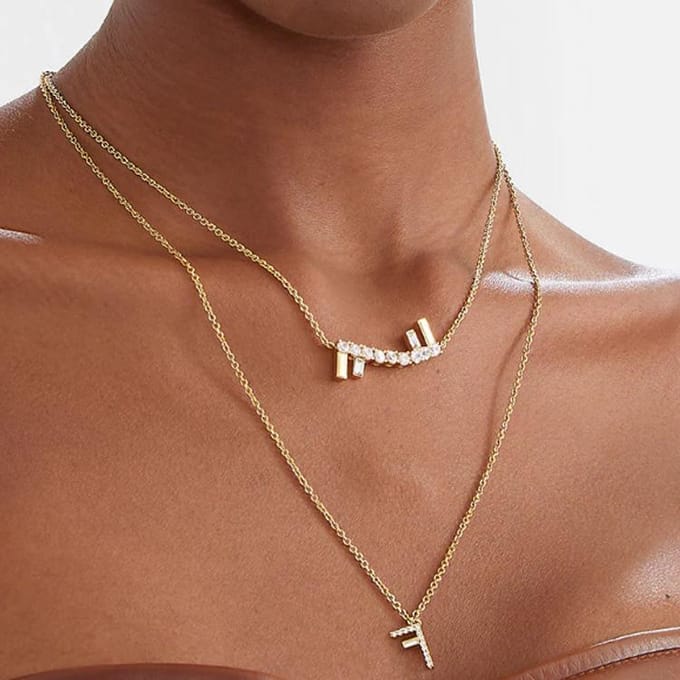 Fendi First Logo Hanger Ketting Dames ketting Goud 8AH718ALI3F089U Box,F,Gold white