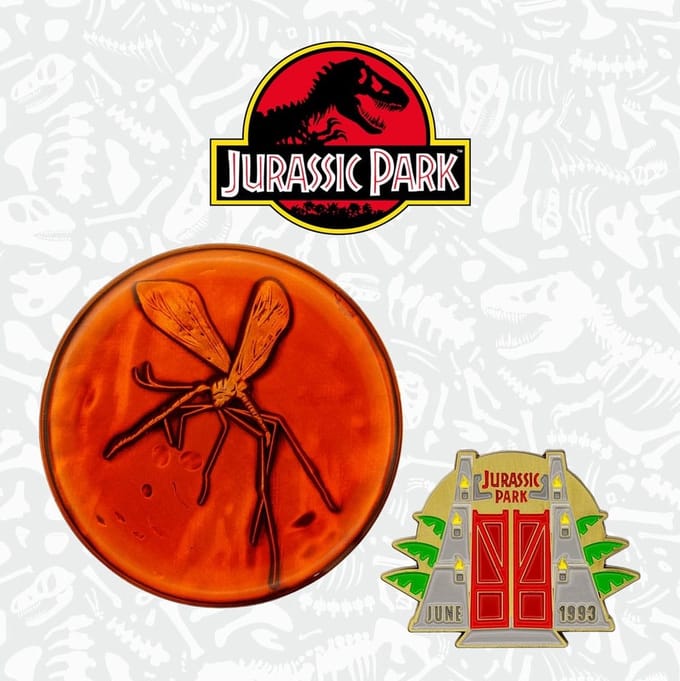Jurassic Park Collector's Set Enamel Medallion & Pin Badge - Limited Edition