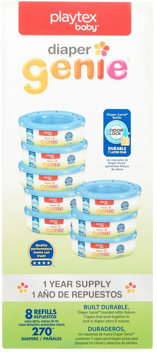 Naveldoekhouder Navullingen - 8 Stuks - Geschikt voor Diaper Genie Pails - 2160 Luiers
