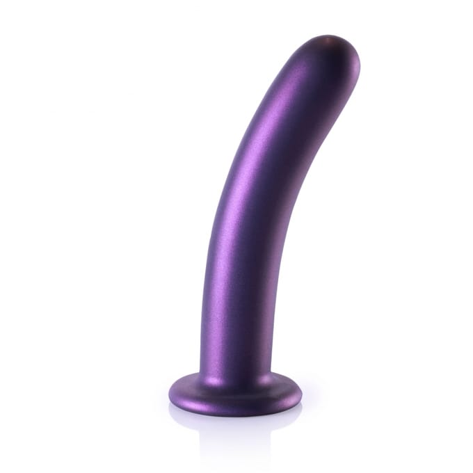 Ouch! by Shots Zachte Siliconen G-Spot Dildo - 7'' / 17 cm - Metallic - Paars