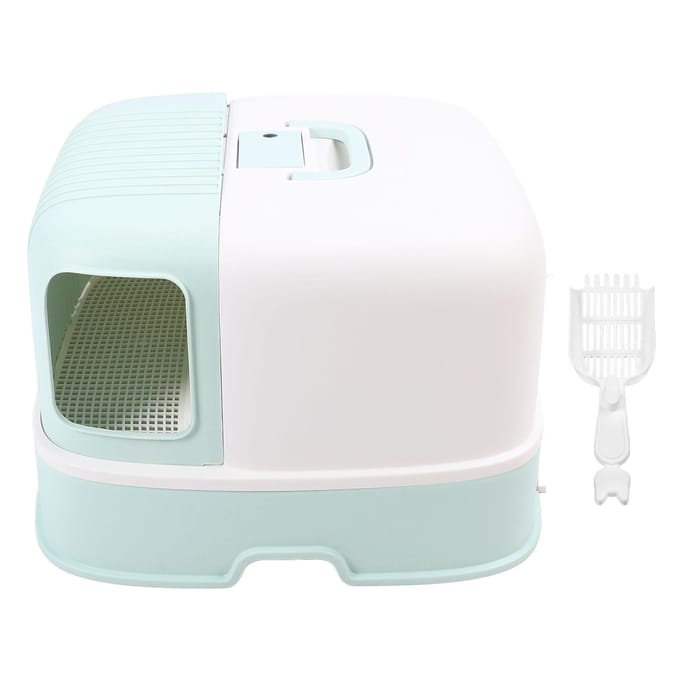 Bac à litière pour chat anti-éclaboussures résistant aux odeurs look élégant bac à litière fermé pour chat toilette pour chat pour white