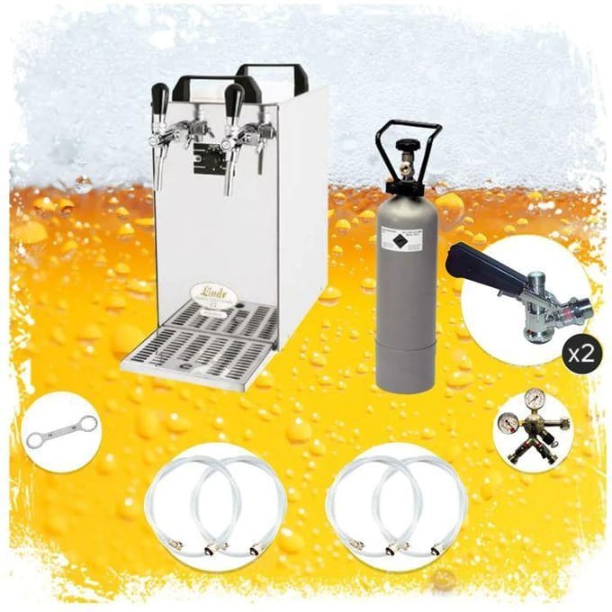 Complete set - Biertap - Kontakt 40 - 2-kraans, 50 liter/u - met Fustkoppeling Type D, KeyKeg