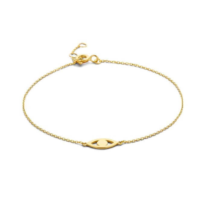 Armband Boze Oog 16 - 17 - 18 Cm 14K Geelgoud