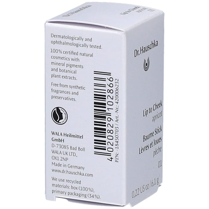 Dr. Hauschka Lip to Cheek Cream Blush Stick in Abrikoos - 6.1g