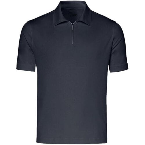 Desoto Luxury Polo Luxury Solid Color Zip Collar Donker Blauw / male