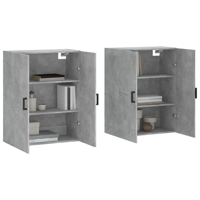 vidaXL - Hangkasten - 2 - st - 69,5x34x90 - cm - betongrijs