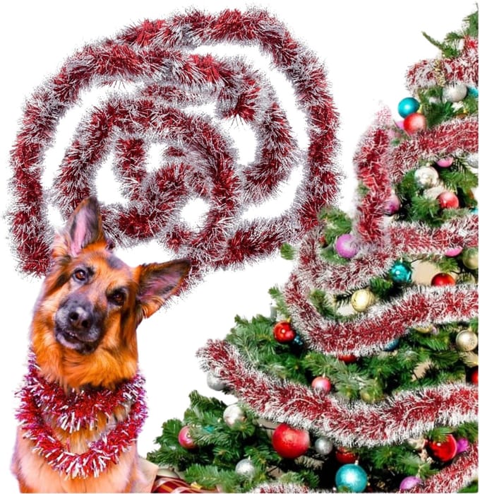 Zolta - Kerstslinger - Rood en Zilver - 600cm - Flexibele Draad