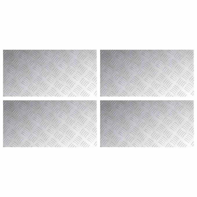 Marche d'escalier Angle droit 4 pièces Argent 60 x 30 cm Aluminium