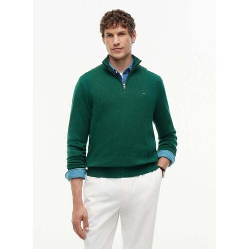 Tommy Hilfiger Tommy Hilfiger Half Zip Pullover Pima ORG Cotton/Cashemer Zip Mock Green  M