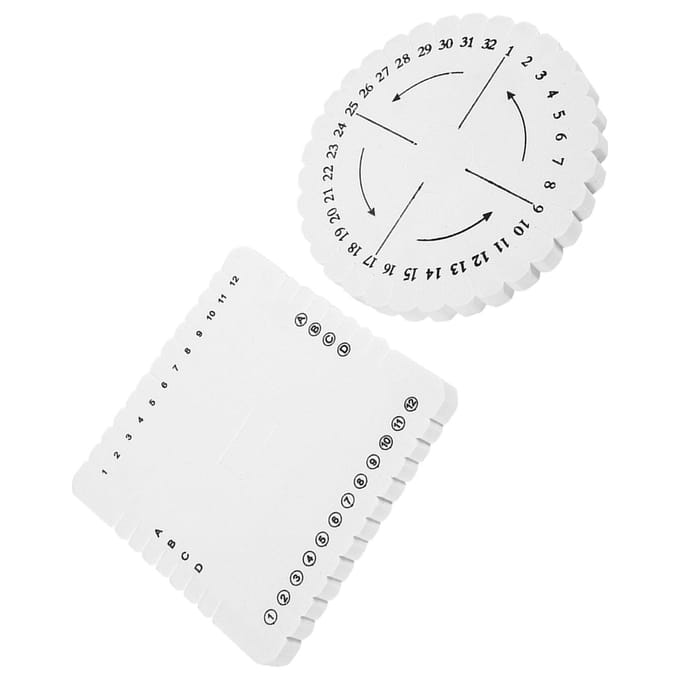 2 Stuks Rond Vierkant Kumihimo Schijf Macramé Gevlochten Koord String Armband Handgemaakt Weefschijf Small wit