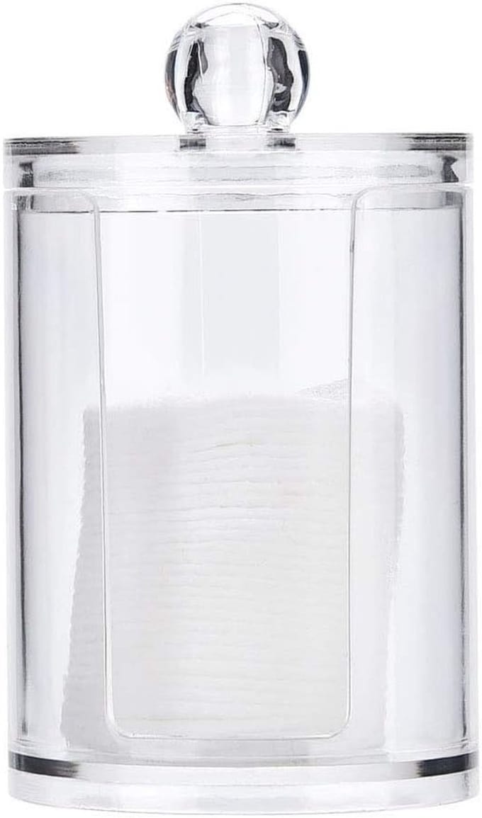 Acryl Wattenstaafjes Box - Make-up Organizer - Nette Tafelopslag - Stofvrije Opslag - 11x7x7 cm - Helder