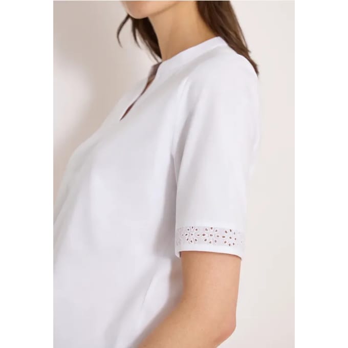 Shirt met gespleten hals en haakband