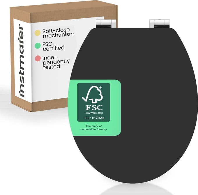 instmaier Gaia - toiletzitting - MDF hout - met FSC-certificering - Zwart