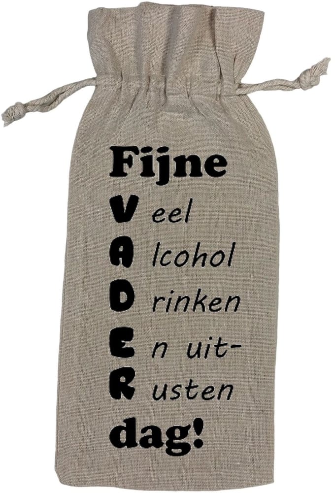 Wijnzak "VADERDAG" Grappig Cadeau Kado