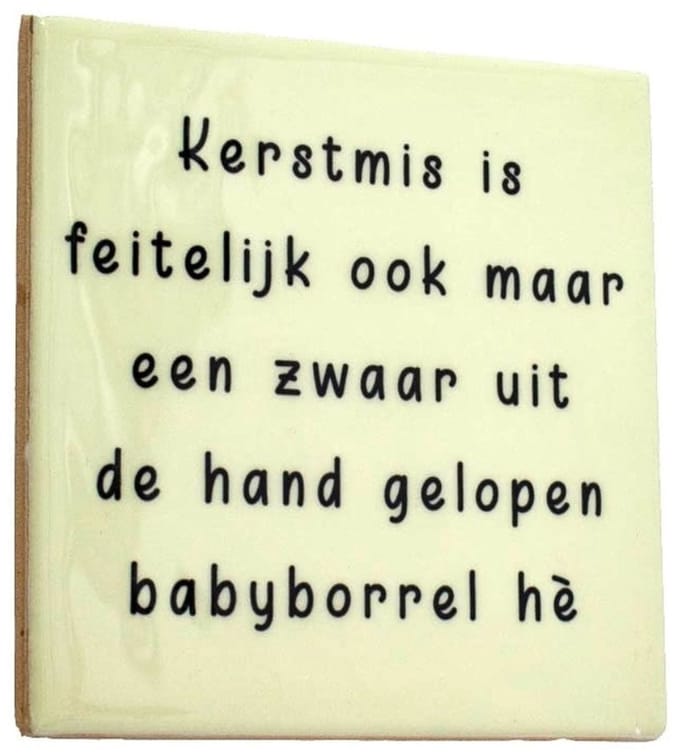 Tegeltje kerstmis babyborrel