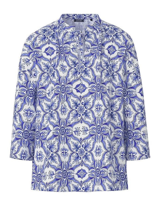 regular fit blouse met keyhole-halslijn model 'Beyda'