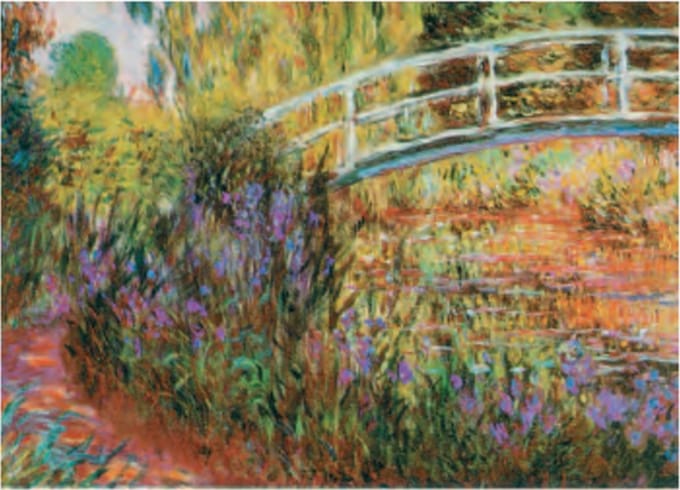 Mini kunstposter - Claude Monet - Japanse brug - 24x30 cm