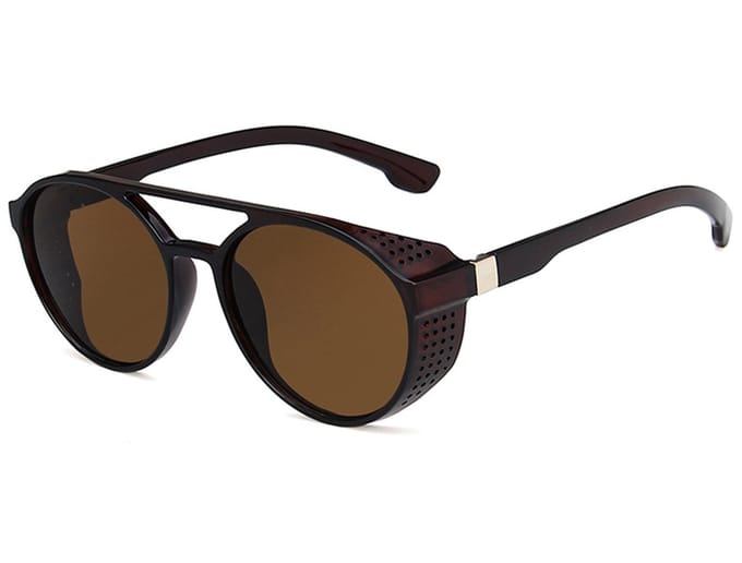 Steampunk Heren Zonnebril - Bruin