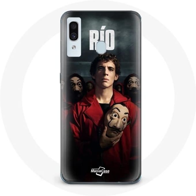Coque pour Samsung Galaxy A20 La Casa De Papel Rio Masque