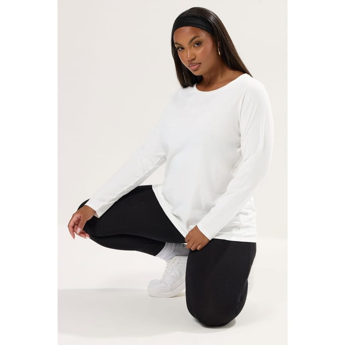 Yours Wit Tshirt Met Lange Mouwen Size 48